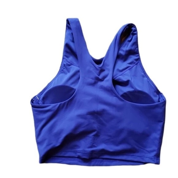 Athleta Conscious Crop Bikini Top Yacht Blue Size Large NWT Modest D-DD - Picture 3 of 9